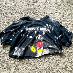 Women’s Mickey Mouse Crop Top Size Small Oversized Fit